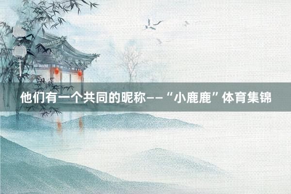 他们有一个共同的昵称——“小鹿鹿”体育集锦