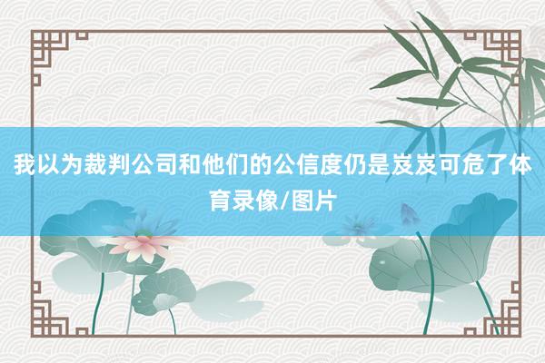我以为裁判公司和他们的公信度仍是岌岌可危了体育录像/图片