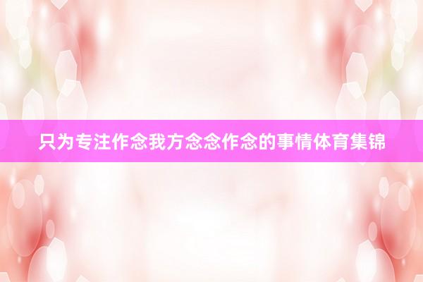 只为专注作念我方念念作念的事情体育集锦