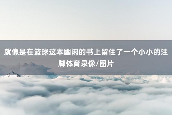 就像是在篮球这本幽闲的书上留住了一个小小的注脚体育录像/图片