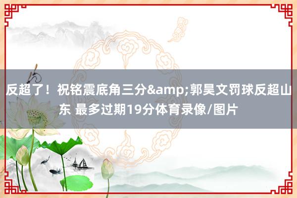反超了！祝铭震底角三分&郭昊文罚球反超山东 最多过期19分体育录像/图片