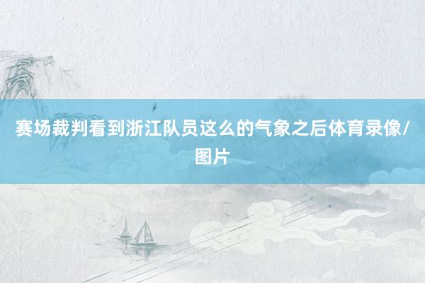 赛场裁判看到浙江队员这么的气象之后体育录像/图片