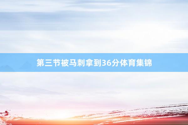 第三节被马刺拿到36分体育集锦