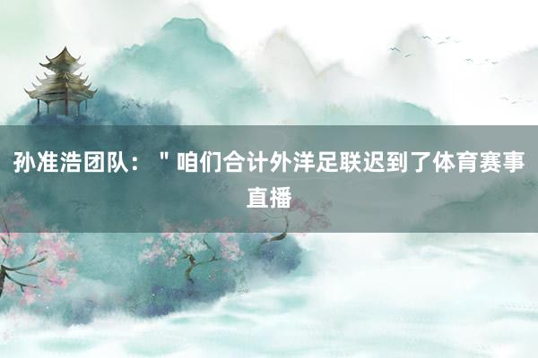 孙准浩团队：＂咱们合计外洋足联迟到了体育赛事直播