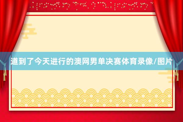 道到了今天进行的澳网男单决赛体育录像/图片