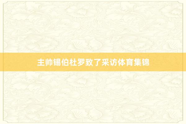 主帅锡伯杜罗致了采访体育集锦