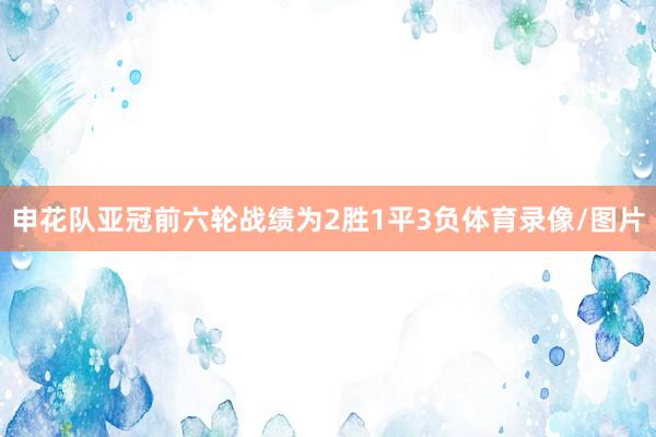 申花队亚冠前六轮战绩为2胜1平3负体育录像/图片