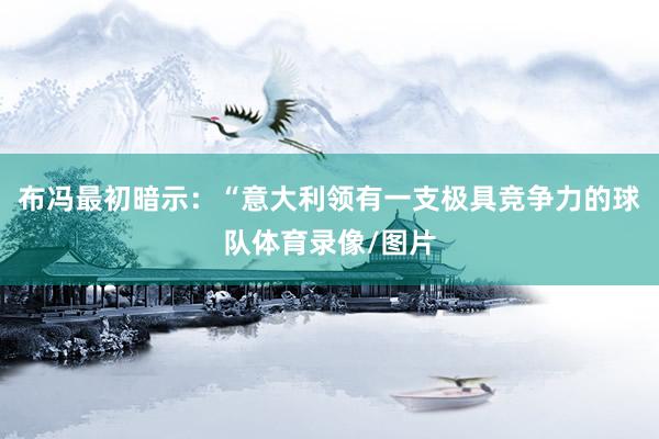 布冯最初暗示：“意大利领有一支极具竞争力的球队体育录像/图片