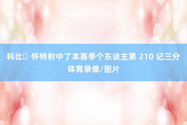 科比・怀特射中了本赛季个东谈主第 210 记三分体育录像/图片