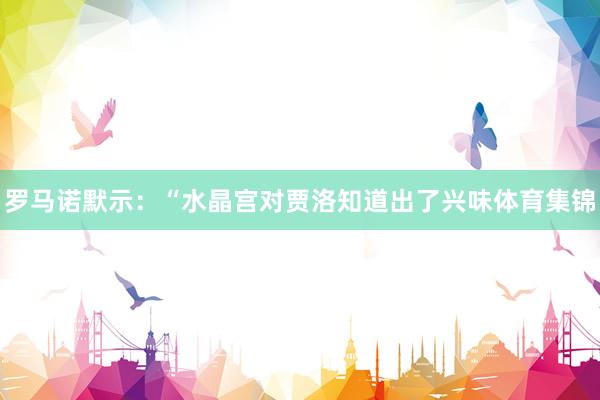 罗马诺默示：“水晶宫对贾洛知道出了兴味体育集锦