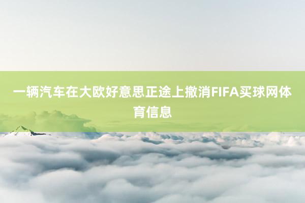 一辆汽车在大欧好意思正途上撤消FIFA买球网体育信息