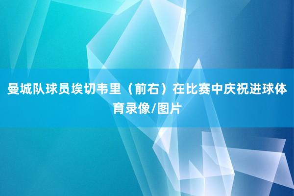 曼城队球员埃切韦里（前右）在比赛中庆祝进球体育录像/图片