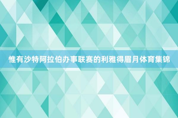 惟有沙特阿拉伯办事联赛的利雅得眉月体育集锦