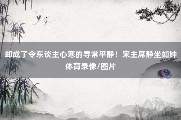 却成了令东谈主心寒的寻常平静！宋主席静坐如钟体育录像/图片