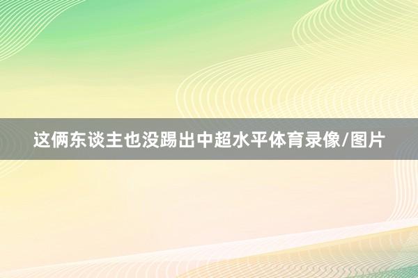 这俩东谈主也没踢出中超水平体育录像/图片