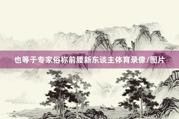 也等于专家俗称前腰新东谈主体育录像/图片