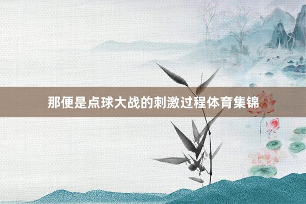 那便是点球大战的刺激过程体育集锦